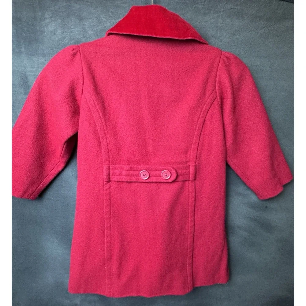 Baby Gap‎ Toddler Coat Size 4 years Peacoat  Red Winter Jacket Wool Blend NWT